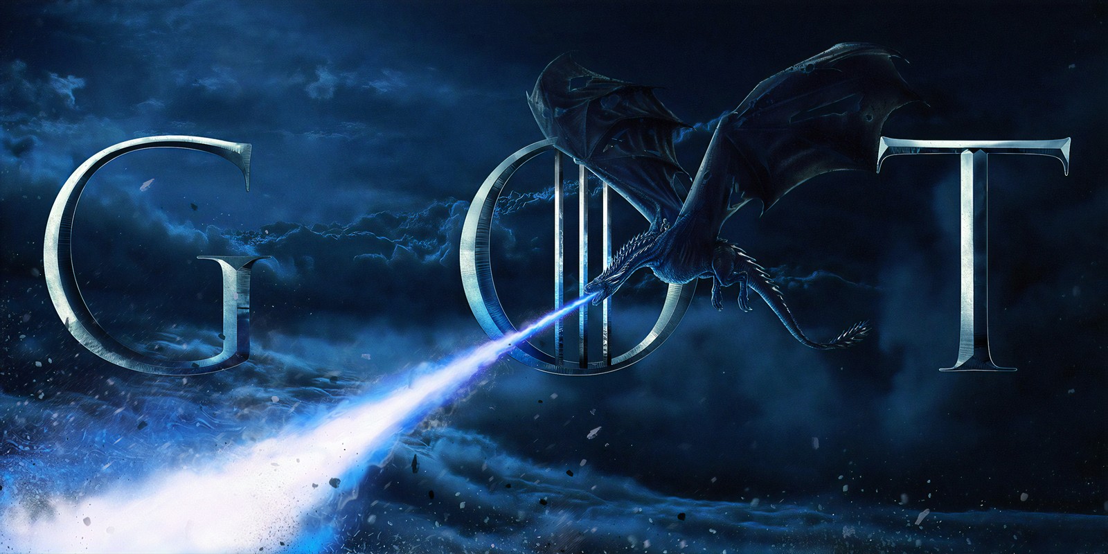 A close up of a dragon flying through the air with a light beam (arya stark, light, darkness, space, atmosphere)