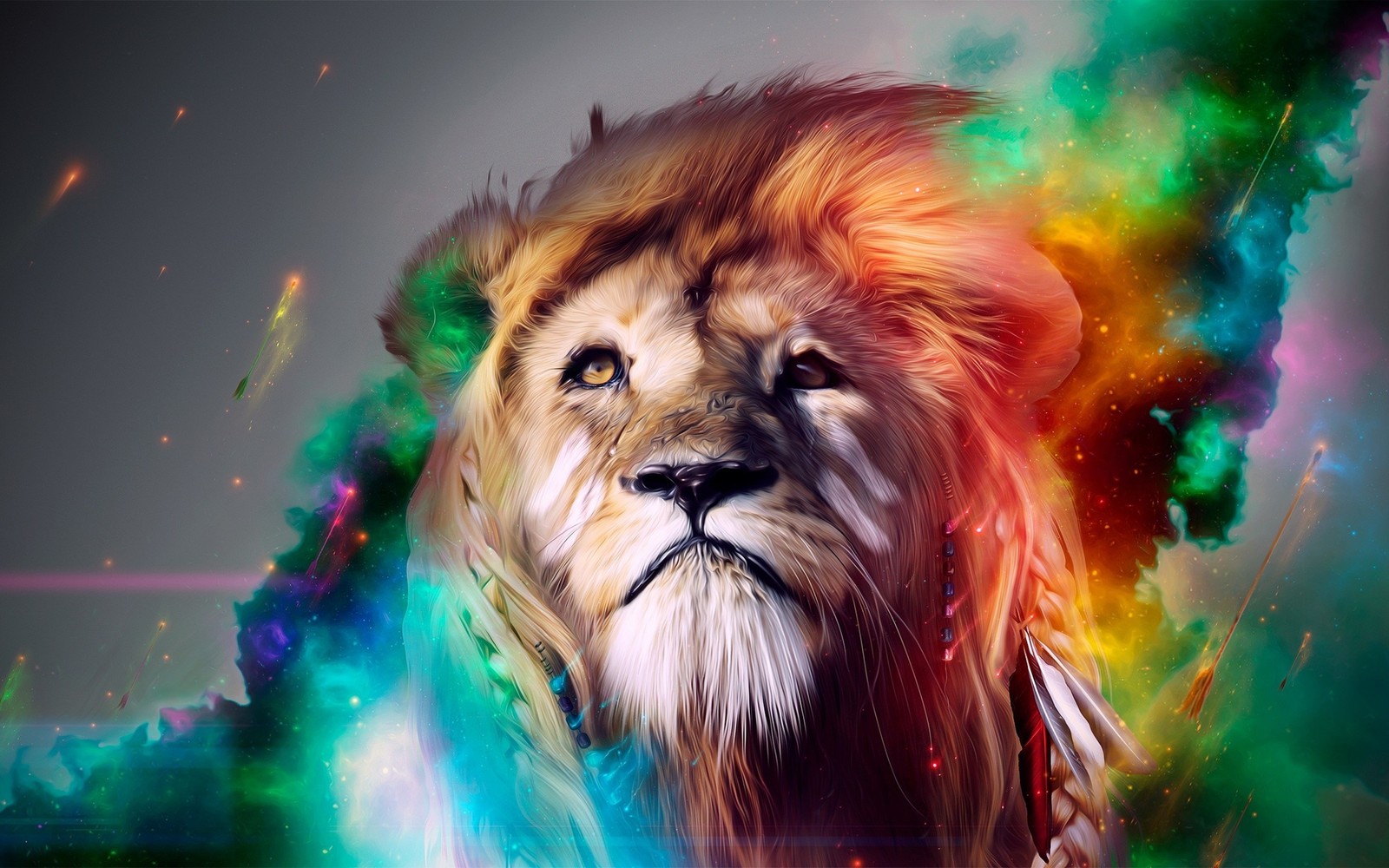 lion, felidae, big cats, painting, snout wallpaper