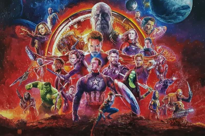 Confronto épico: Vingadores se unem contra Thanos em uma batalha celestial