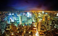 Paysage urbain nocturne vibrant avec l'Empire State Building