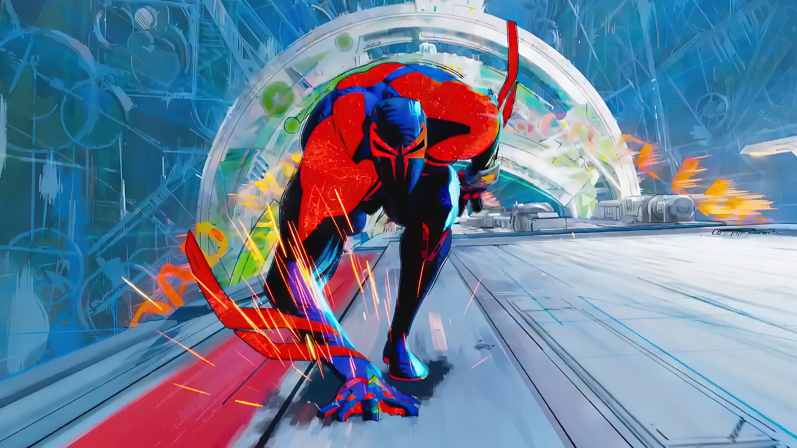 2099, spider man across the spider verse, movie, marvel, animated wallpaper