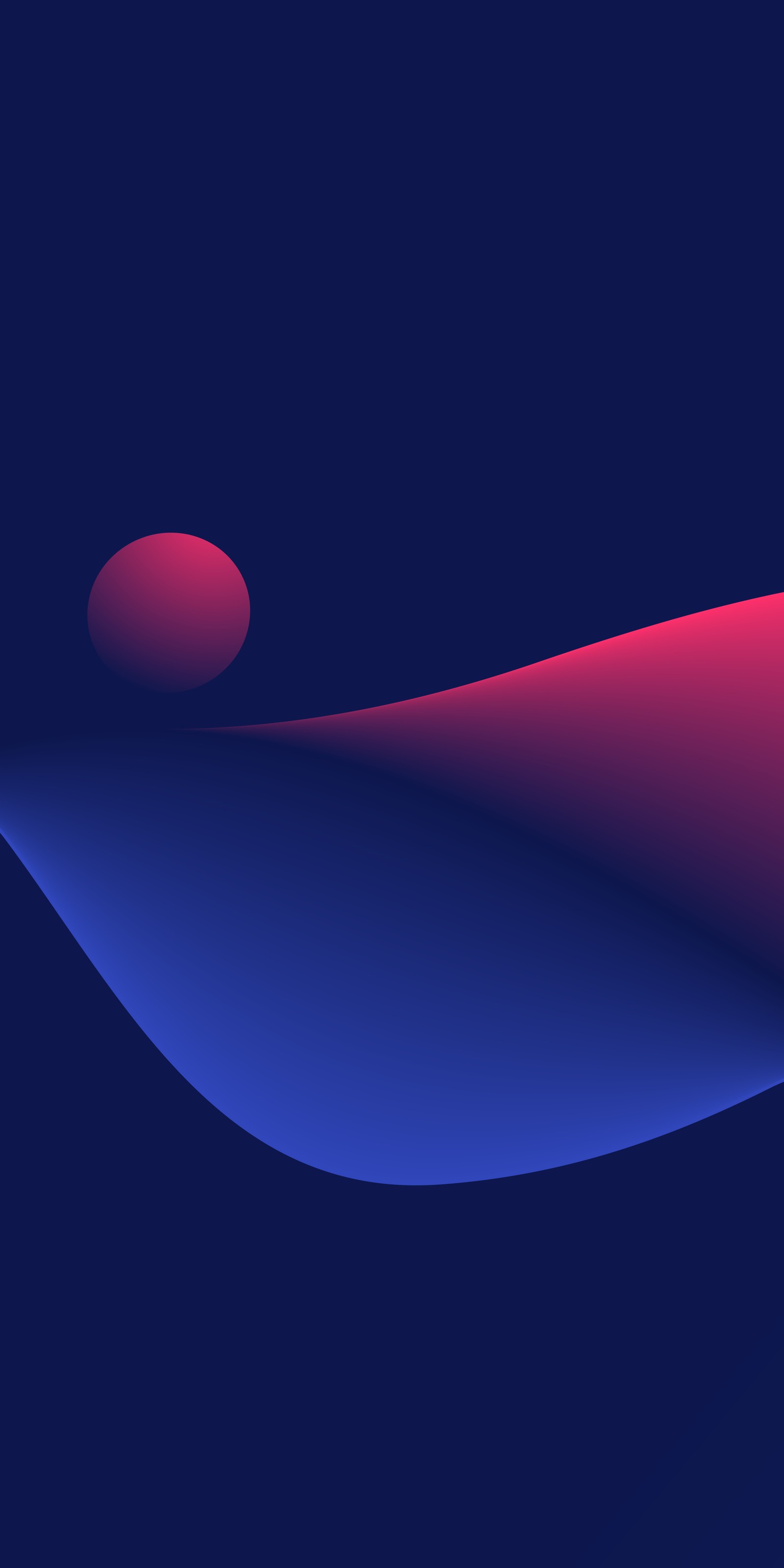 Une balle rouge est posée sur une surface bleue (atmosphère, pente, bleu électrique, magenta, art)