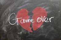 broken heart, game over, black board, separation, emotions wallpaper