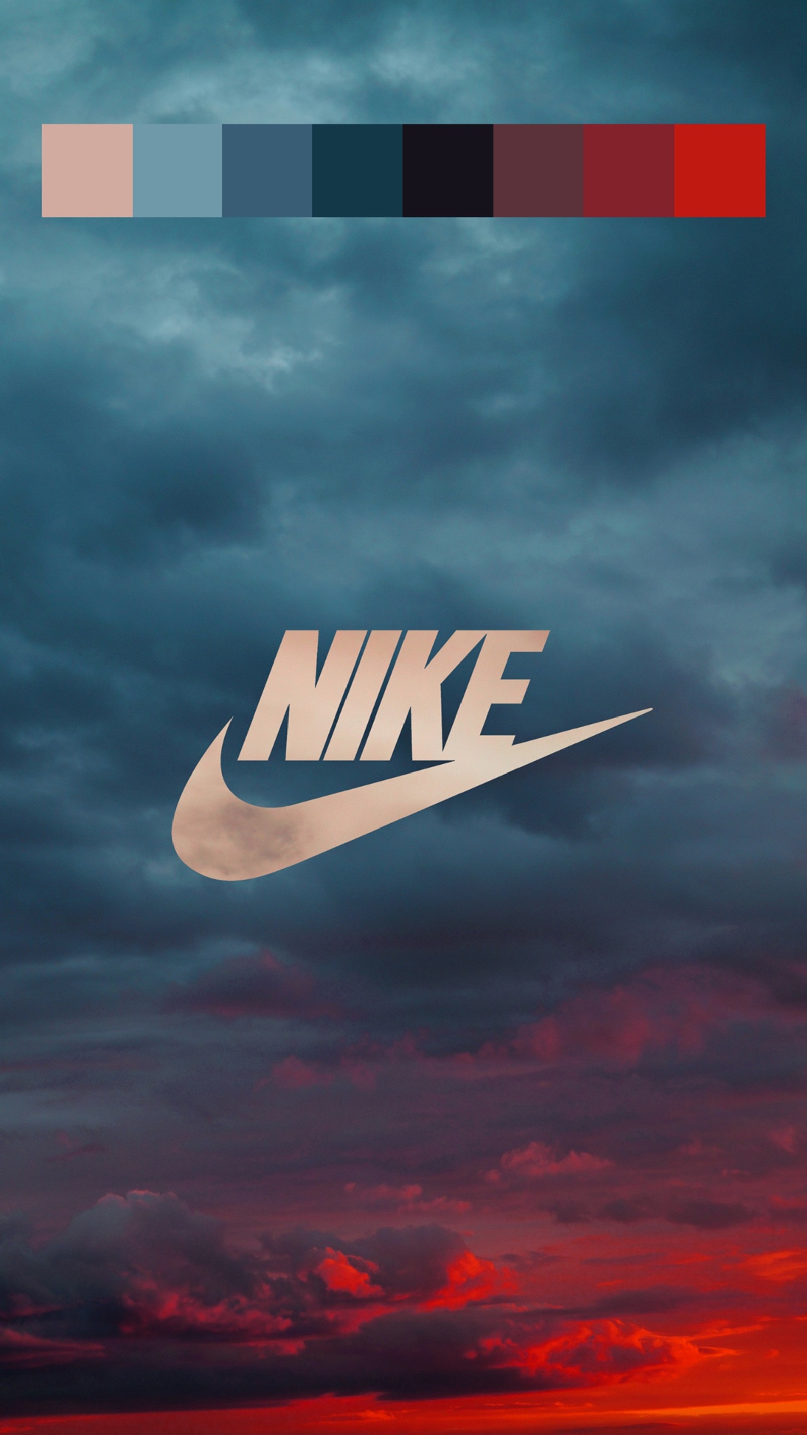 Логотип nike на облачном небе с красным закатом на заднем плане (nike, кроссовки, облако, атмосфера, дневное время)