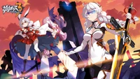 Batalha épica de Kiana Kaslana e Theresa Apocalypse em Honkai Impact 3rd