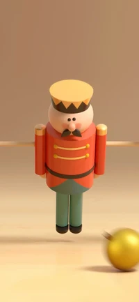 Colorful Toy Soldier with Gesture and Apple Accessory