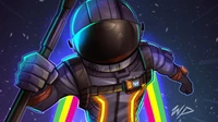 Vibrant Astronaut Hero in a Cosmic Adventure