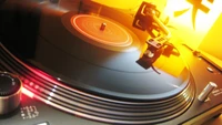 phonograph record, phonograph, gramophone record, orange, dj mix