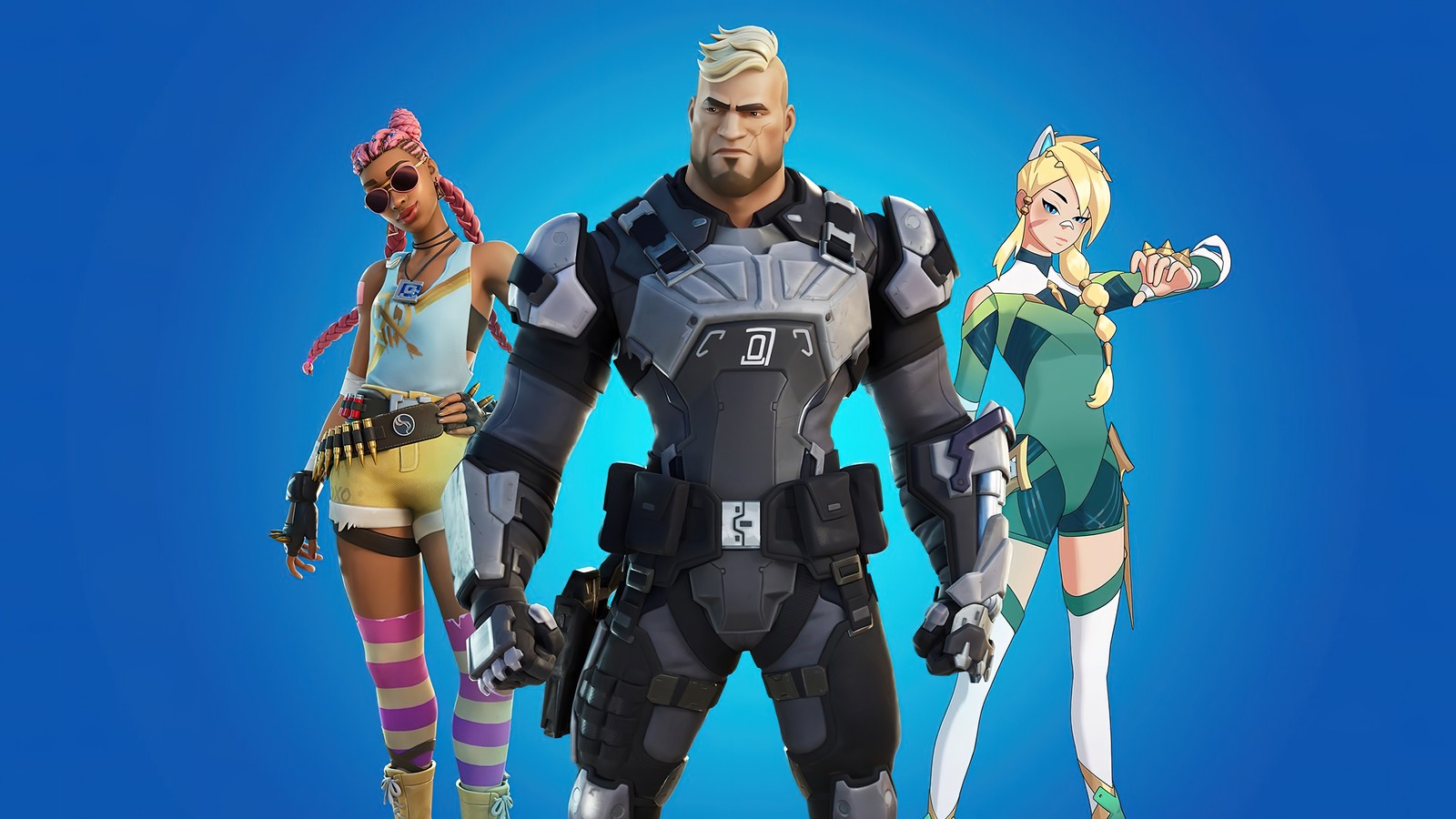 A group of people in costumes standing next to each other (fortnite, battle royale, video game, chapter 3, season 2 s2)