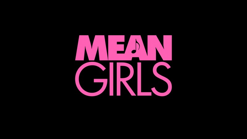 Логотип "злые девчонки" на черном фоне (девчонки против девчонок, mean girls, логотип, 2024 фильмы, черный фон)