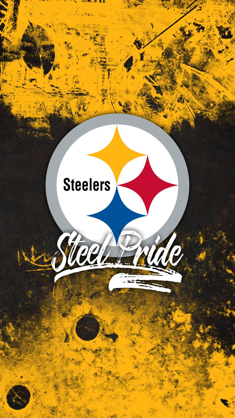 Близкий план логотипа pittsburgh steelers на желтом фоне (футбол, гранж, grunge, hd, nfl)