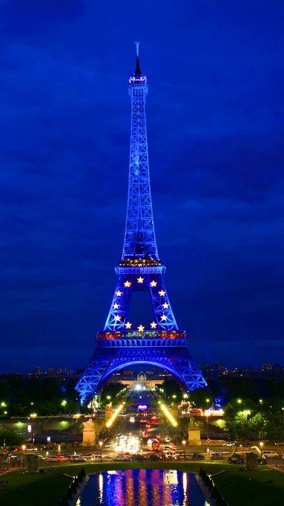 blau, stadt, eiffelturm, frankreich, lichter