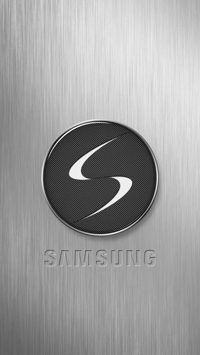 Samsung Logo on Brushed Metal Background (2017)