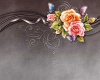 colorido, design, flores, brilhante, romance