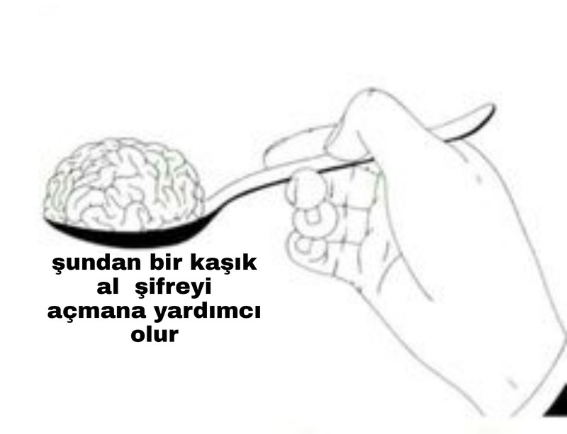 Someone is holding a spoon with a spoon full of food (beyin, beyinsiz)