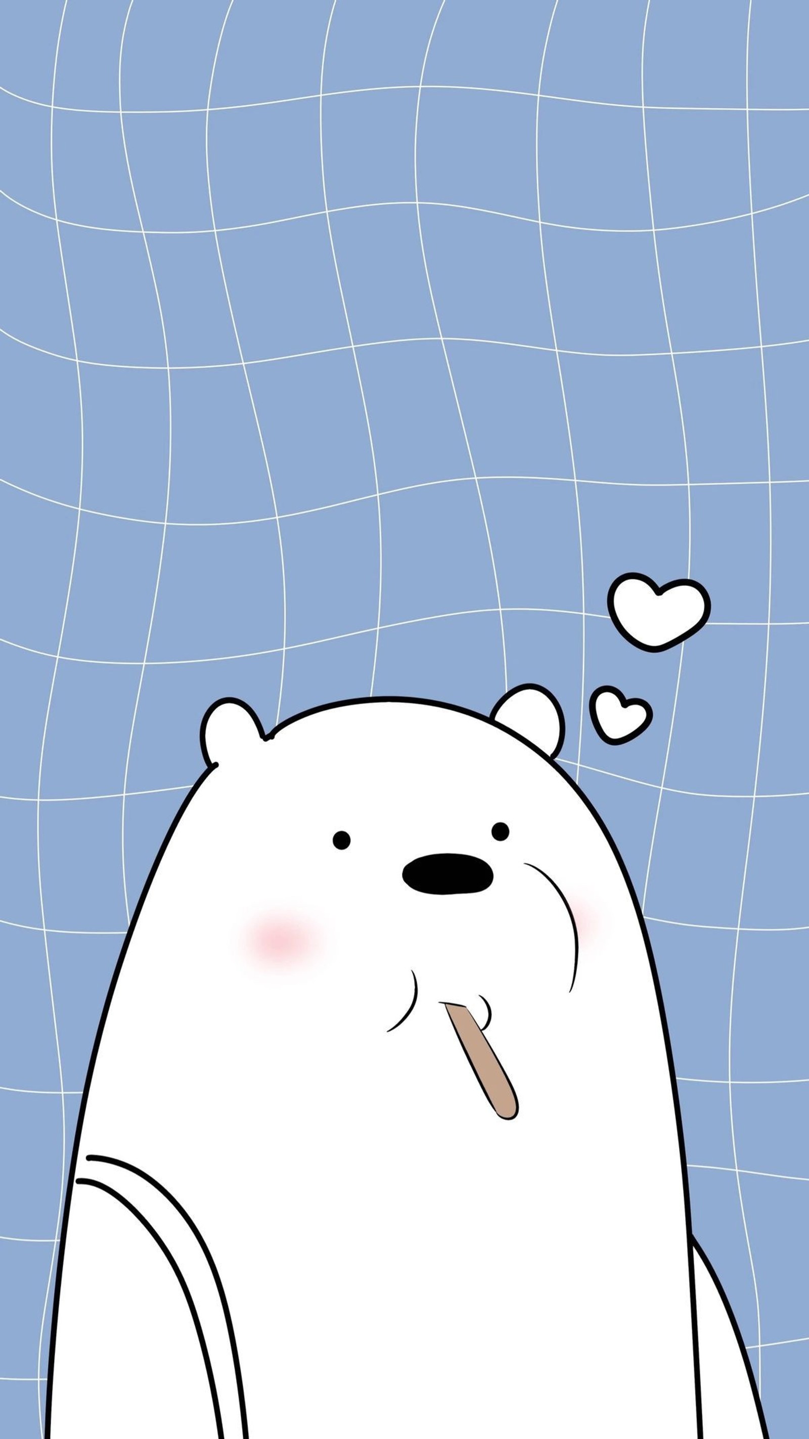 Il y a un ours polaire qui envoie un bisou avec le nez (we bare bears, ours polaire, wbb, ice wbb, cartoon)