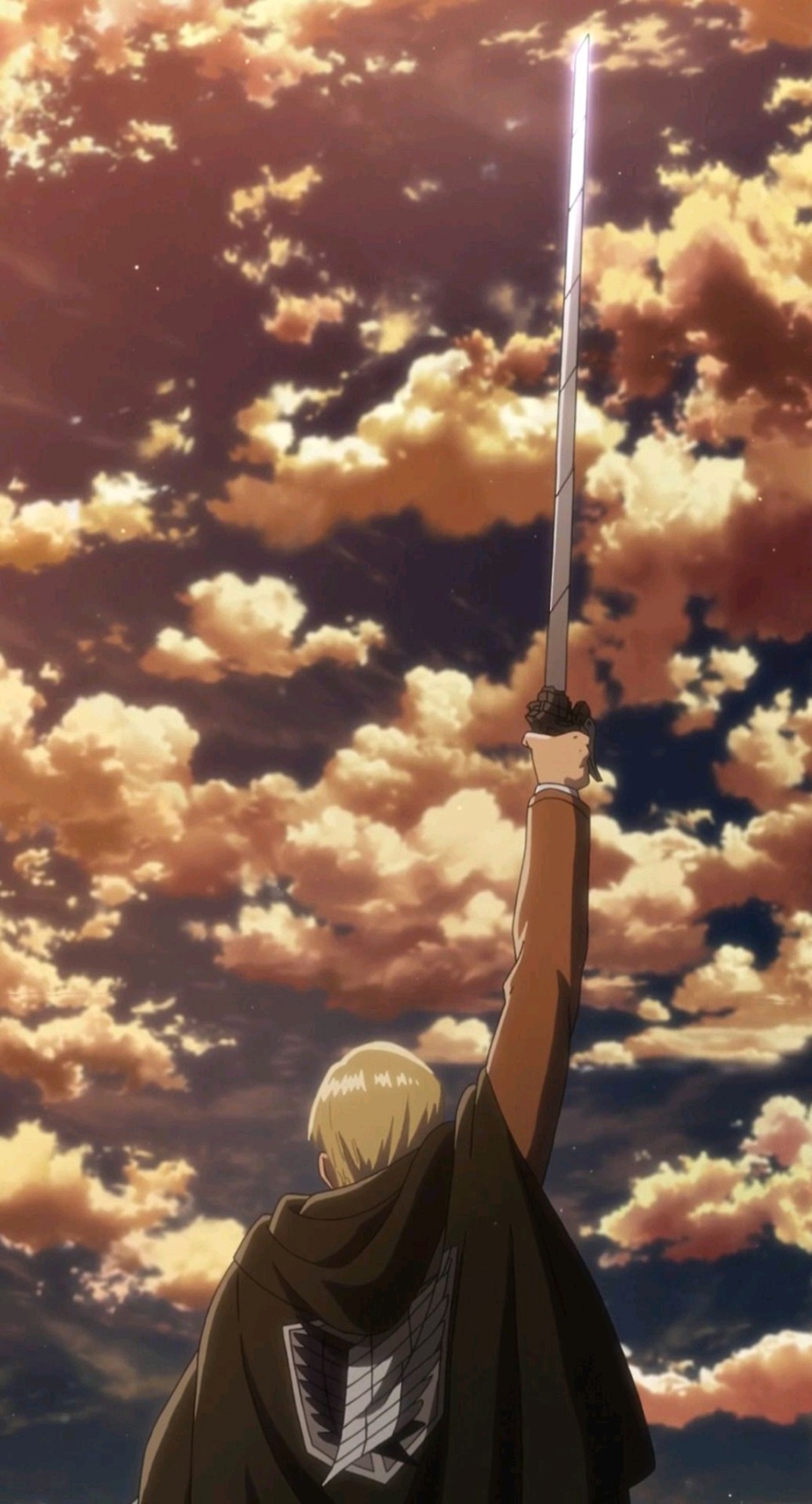 Descargar fondo de pantalla attack on titan, erwin smith, shingeki no kyojin, shinzou wo sasageyo