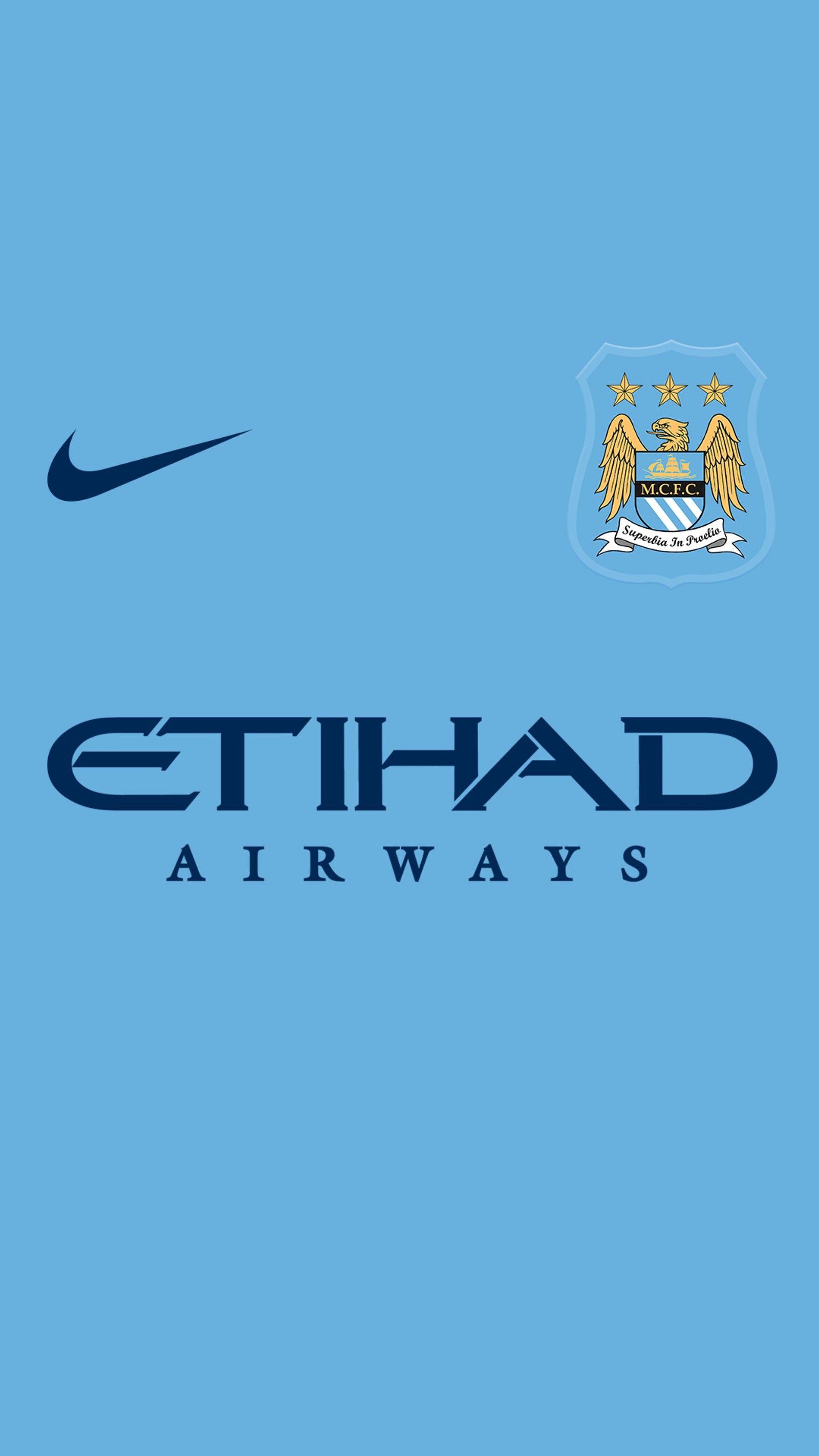 Gros plan sur un mur bleu avec le logo nike (club, anglais, football, mancity)