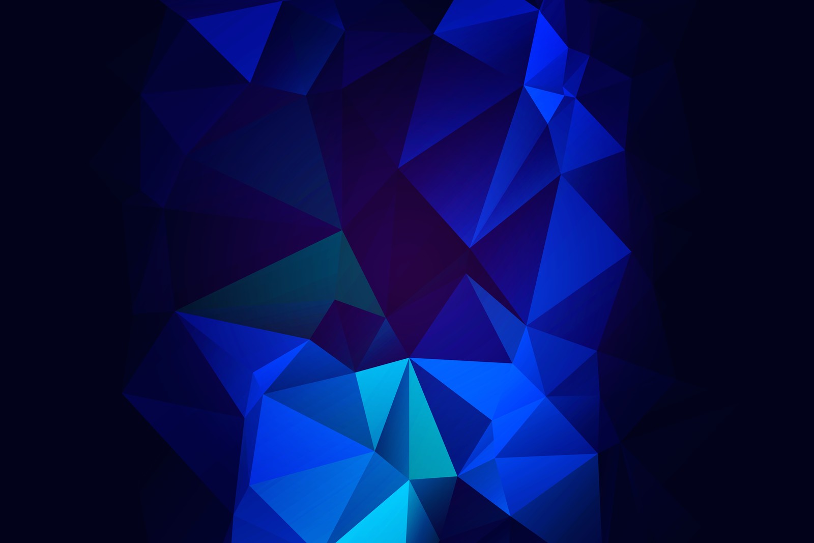 A close up of a blue and black abstract background with triangles (polygon, blue, colorfulness, pattern, electric blue)