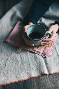 matin, tasse, tasse à café, lunettes, textile