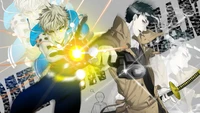 genos, zombieman, one punch man, anime wallpaper