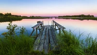 landscape, nature, water, lake, morning wallpaper