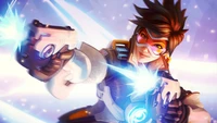 tracer, overwatch, video game wallpaper