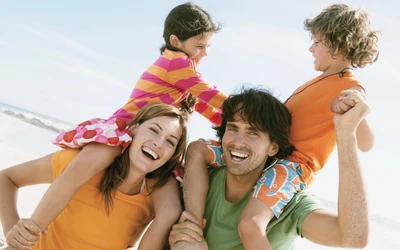 Joyful Family Bonding at the Beach