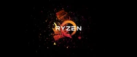 Diseño minimalista de AMD Ryzen sobre fondo negro