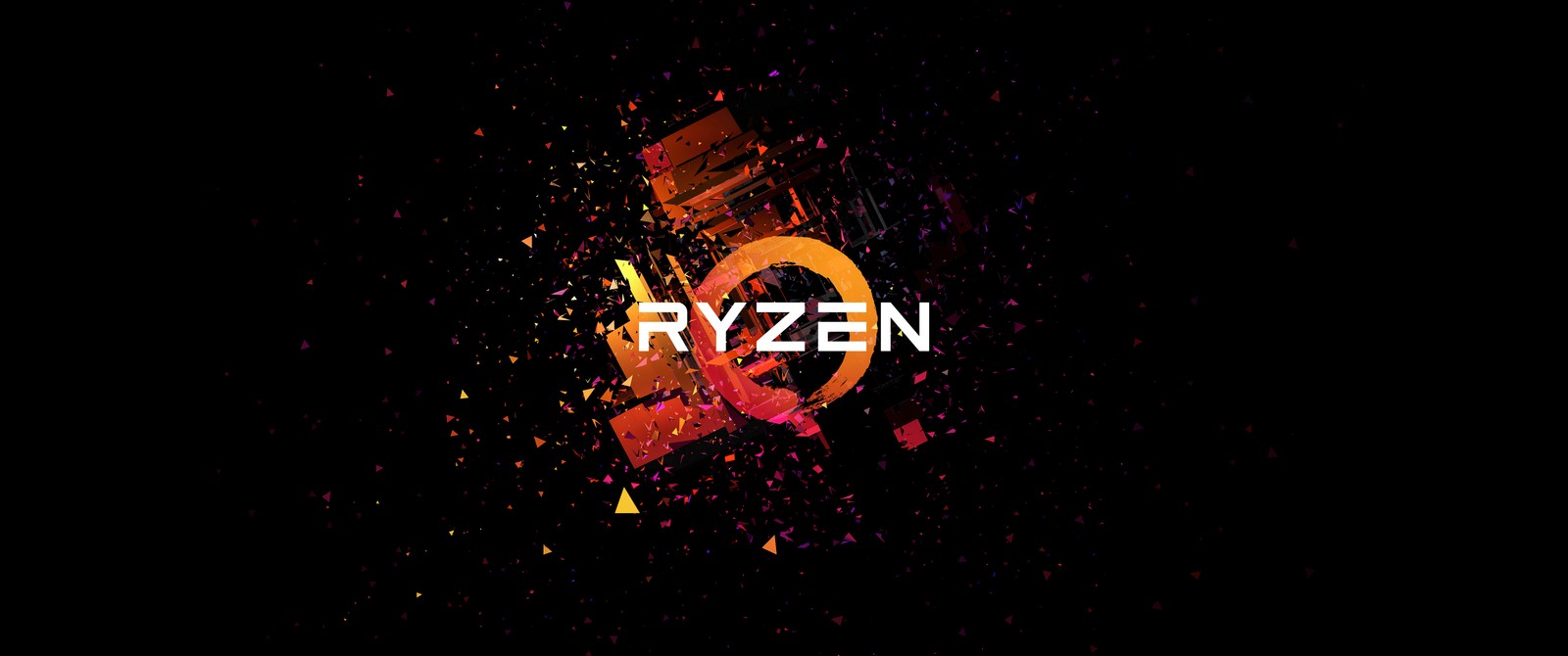 Um logotipo para o novo amd ryzen (amd ryzen, ultra amplo, minimalista, fundo preto, amoled)