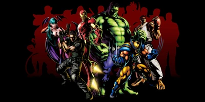 Dynamic Team of Iconic Superheroes and Villains in a High-Stakes Battle