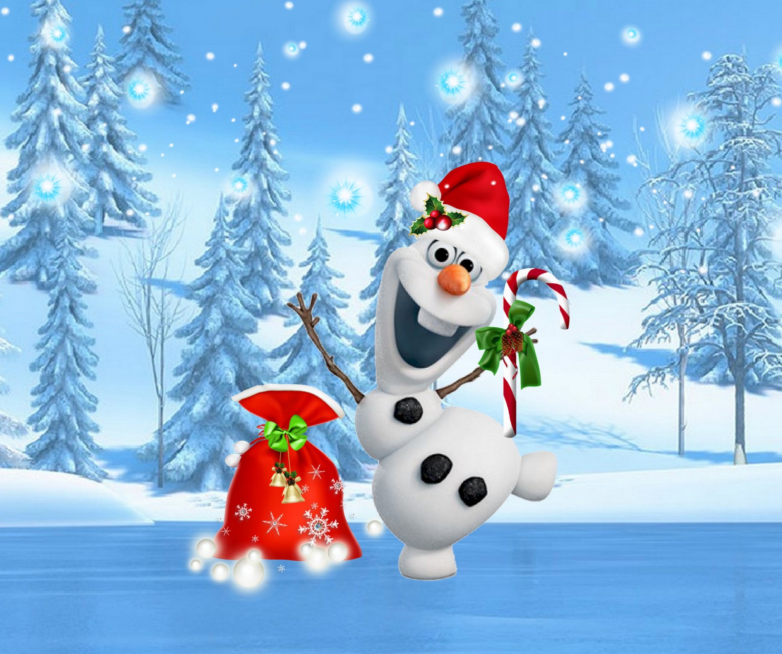 Descargar fondo de pantalla frozen, regalo, feliz navidad, olaf christmas, muñeco de nieve olaf