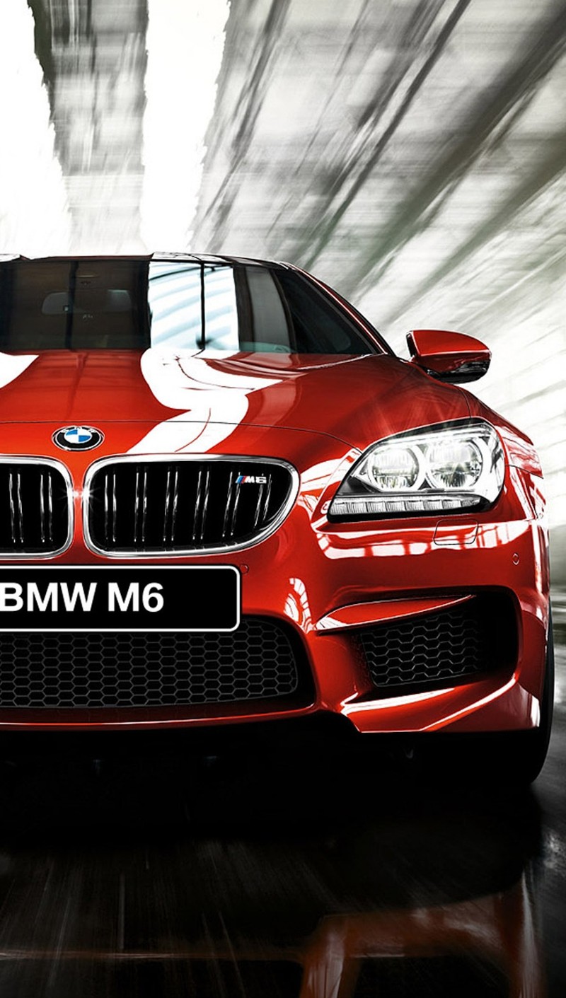 Bmw m6 купе в движении с размытым фоном (bmw, машина, новый, красный)