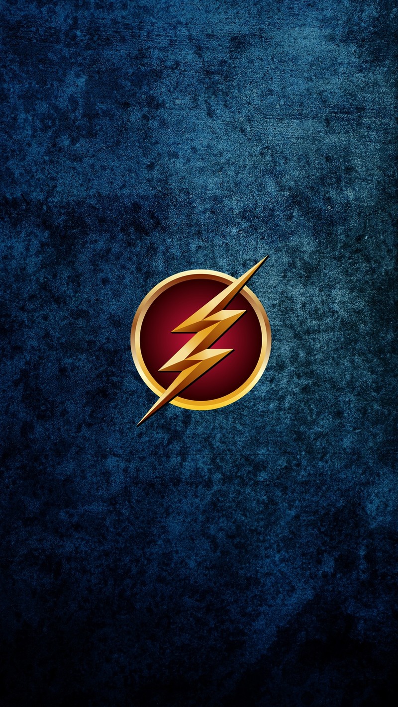 Крупный план логотипа flash на синем фоне (вспышка, логотип)