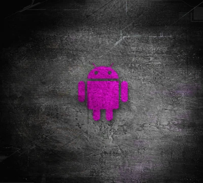 Super logo Android rose sur fond texturé