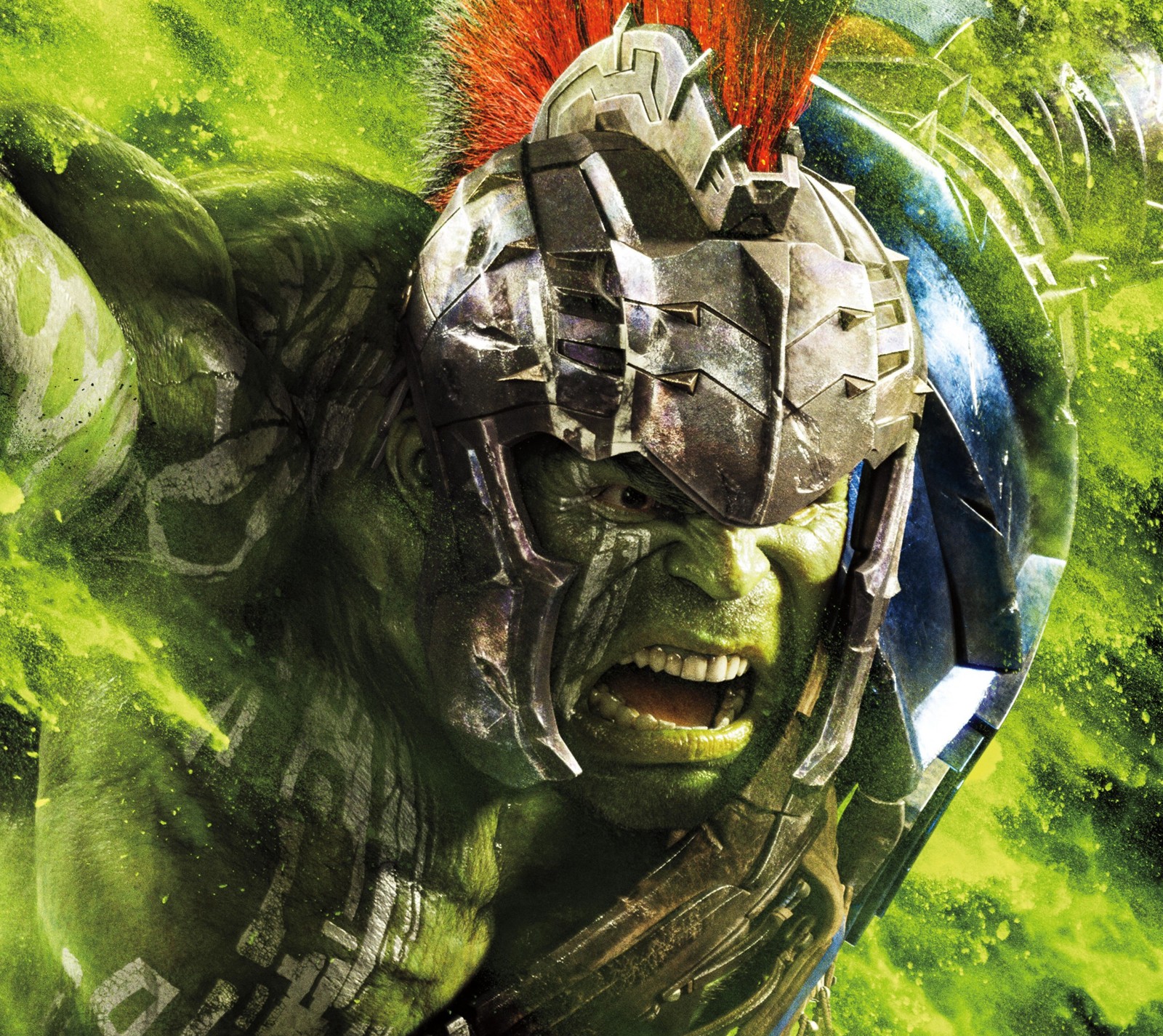 Un gros plan de hulk (vert, hulk, marvel, ragnarok, super héros)