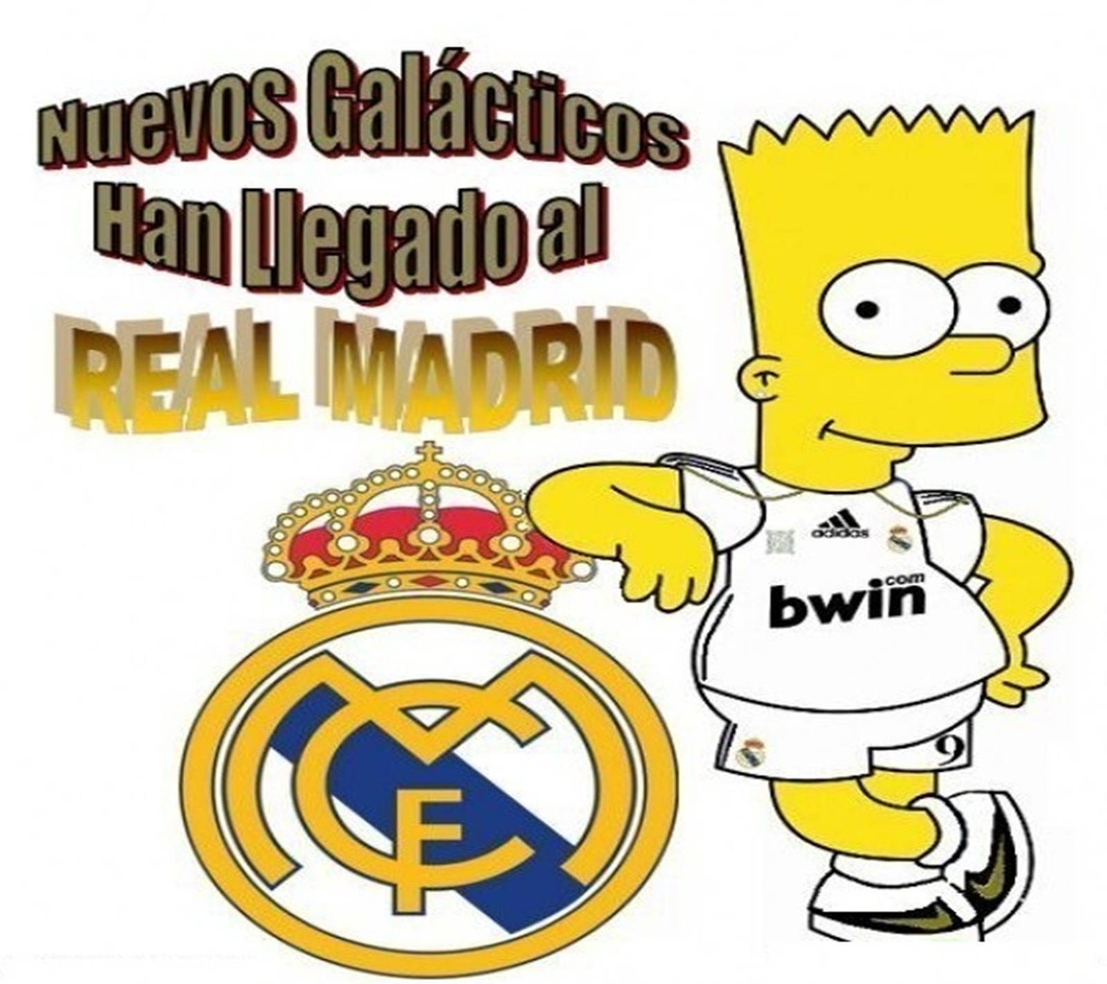 Un personnage de dessin animé d'un homme en uniforme avec le logo du real madrid (sport, real madrid, sprigamelvirus)