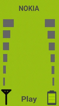 Interface de jogo retro da Nokia