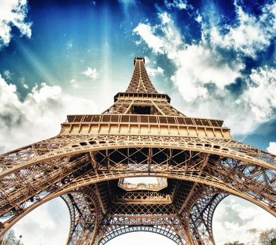 nuages, tour eiffel, france, paris, ciel