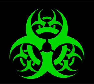 Biohazard-Symbol auf schwarzem Hintergrund