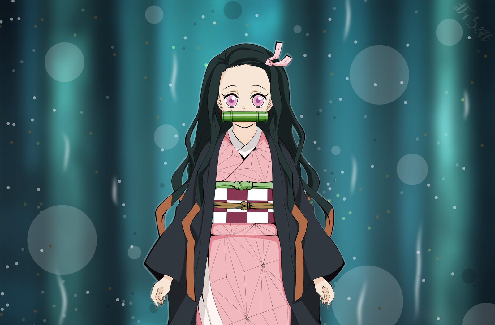 Скачать обои nezuko kamado, 5k, убийца демонов кимэцу но яиба, demon slayer kimetsu no yaiba, аниме