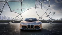 Футуристический концепт-кар BMW под драматической архитектурной структурой