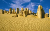 Atemberaubende äolische Landschaft der historischen Badlands von Perth