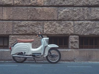 scooter, motocicleta, pared, coche, piaggio