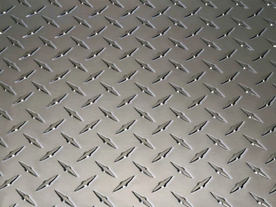 Brushed Stainless Steel Diamond Plate Pattern