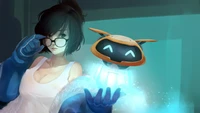 Mei aus Overwatch mit ihrem fröhlichen Begleiter