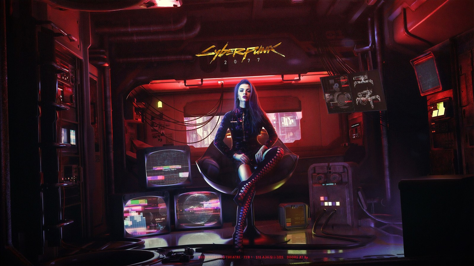 Скачать обои cyberpunk 2077, видеоигра, девочки