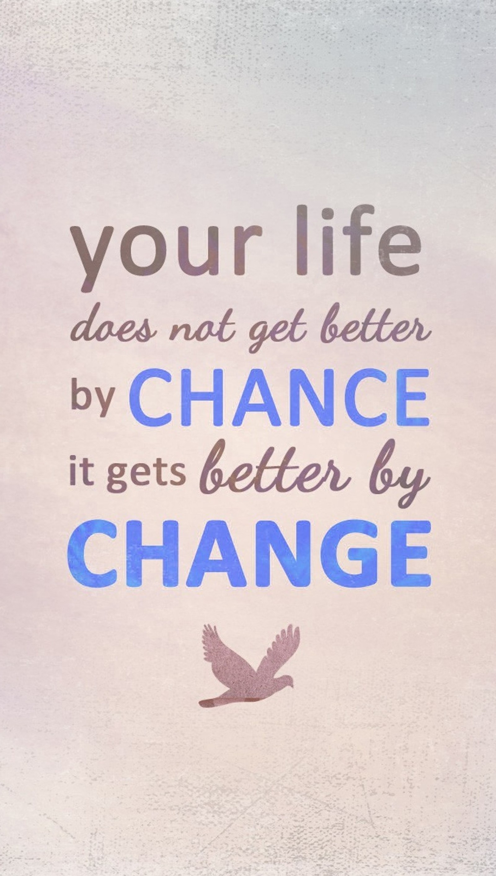 There is a picture of a quote that says change (attitude, chance, change, life)