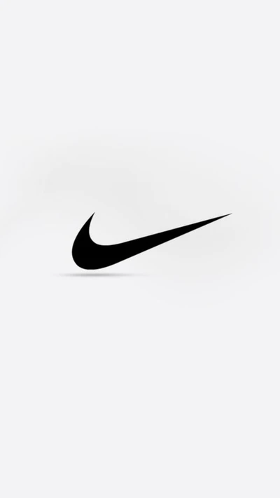 Nike Swoosh Logo in Black on White Background