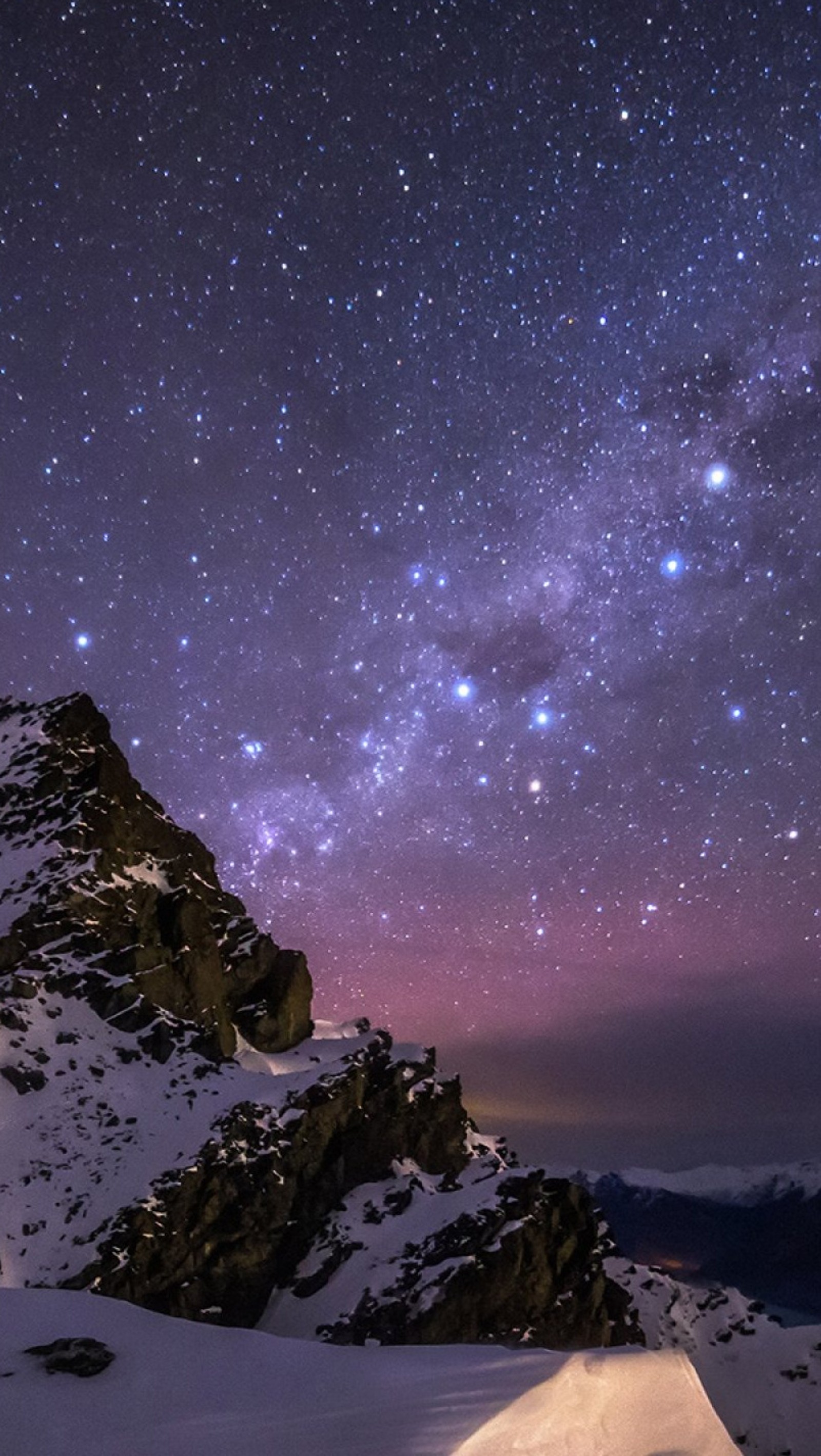 Starry sky over a mountain with a tent and a tent under it (landscape, mountain, stars)